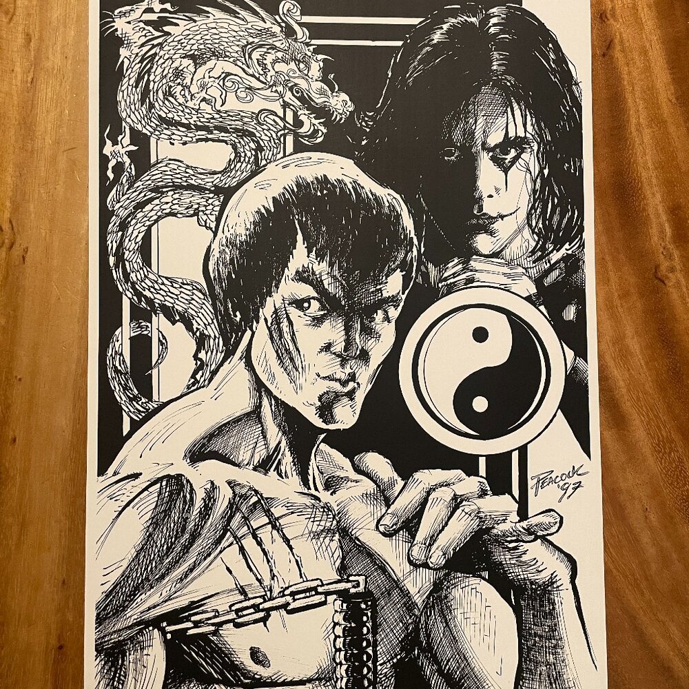 Bruce Lee Enter The Dragon Brandon The Crow Martial Arts Print 1997
